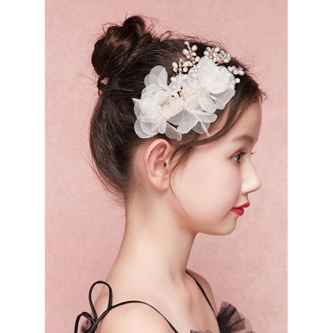 Flower Girl Tulle/Alloy/Imitation Pearls Fenduchs With Flower/Pearl/Imitation Rhinestone