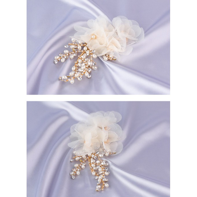Flower Girl Tulle/Alloy/Imitation Pearls Fenduchs With Flower/Pearl/Imitation Rhinestone