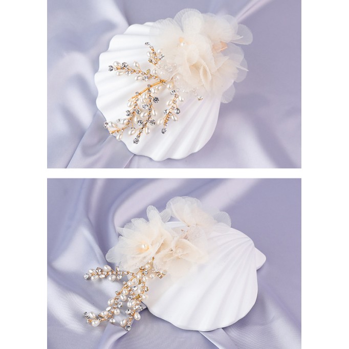 Flower Girl Tulle/Alloy/Imitation Pearls Fenduchs With Flower/Pearl/Imitation Rhinestone