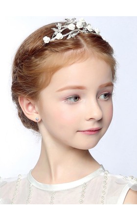 Flower Girl Alloy Fenduchs With Rhinestones/Flower