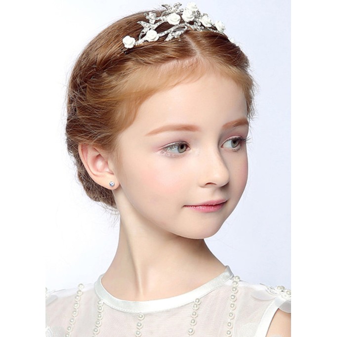 Flower Girl Alloy Fenduchs With Rhinestones/Flower