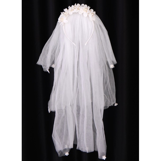 Flower Girl Polyester/Lace Fenduchs With Applique/Pearl/Petals