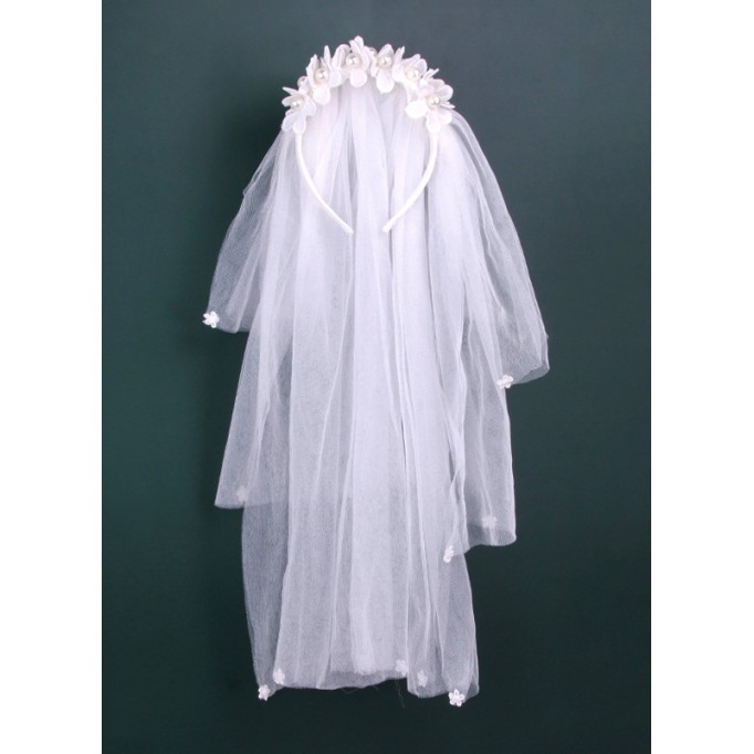 Flower Girl Polyester/Lace Fenduchs With Applique/Pearl/Petals