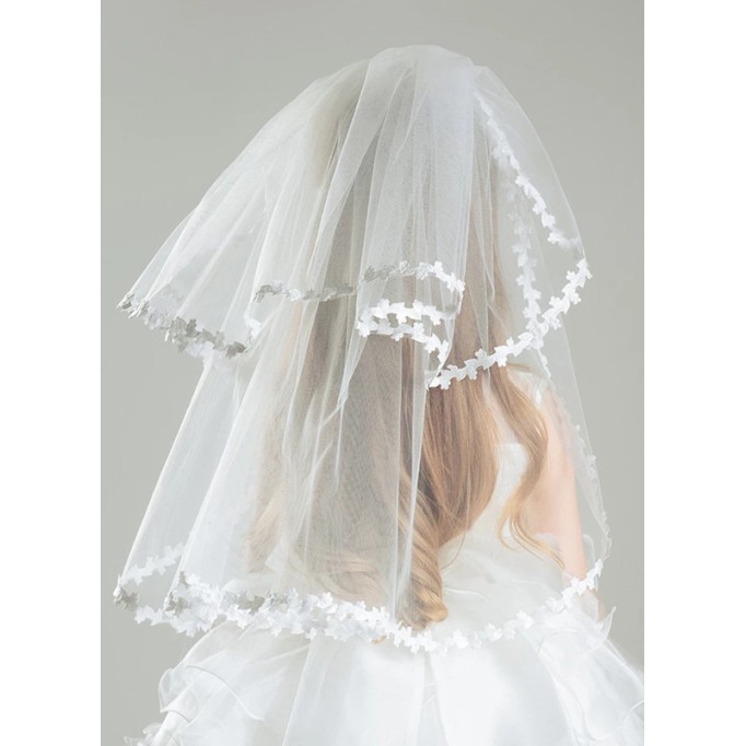 Flower Girl Tulle Veils With Lace