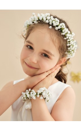 Flower Girl PU/Plastic Fenduchs/Wristband With Ribbons (Set of 2 pieces)