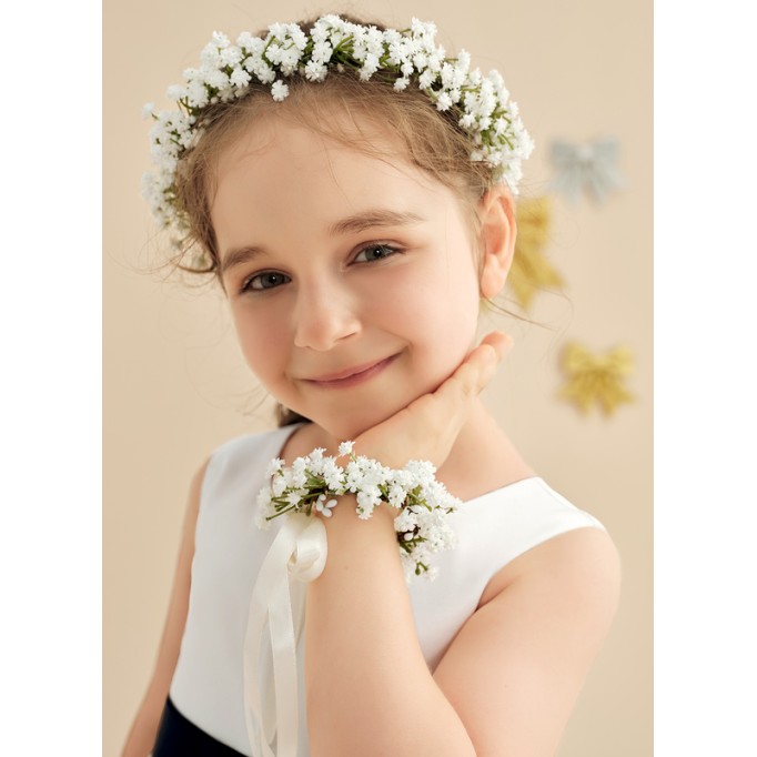 Flower Girl PU/Plastic Fenduchs/Wristband With Ribbons (Set of 2 pieces)