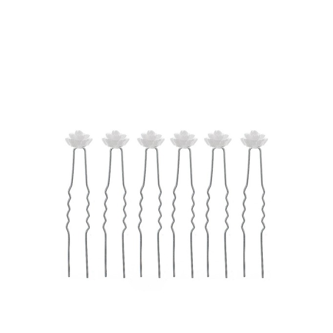 Flower Girl Alloy Fenduchs With Flower (Set of 6)