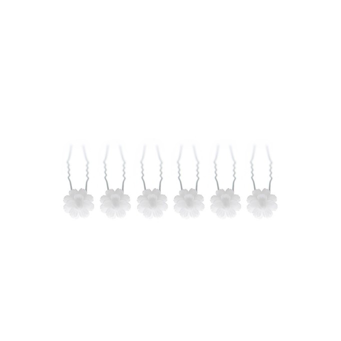Flower Girl Alloy Fenduchs With Flower (Set of 6)