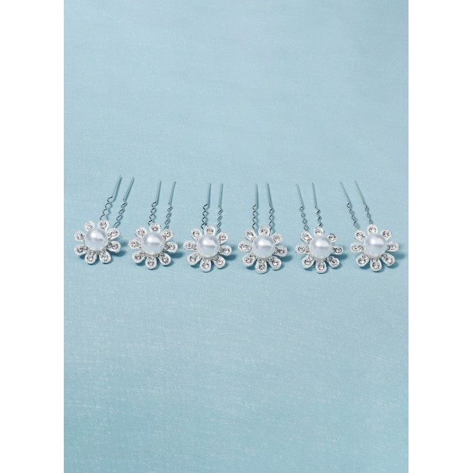 Flower Girl Alloy/Imitation Pearls Fenduchs With Crystal/Faux Pearl (Set of 6)