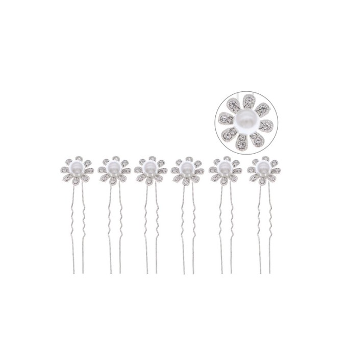 Flower Girl Alloy/Imitation Pearls Fenduchs With Crystal/Faux Pearl (Set of 6)