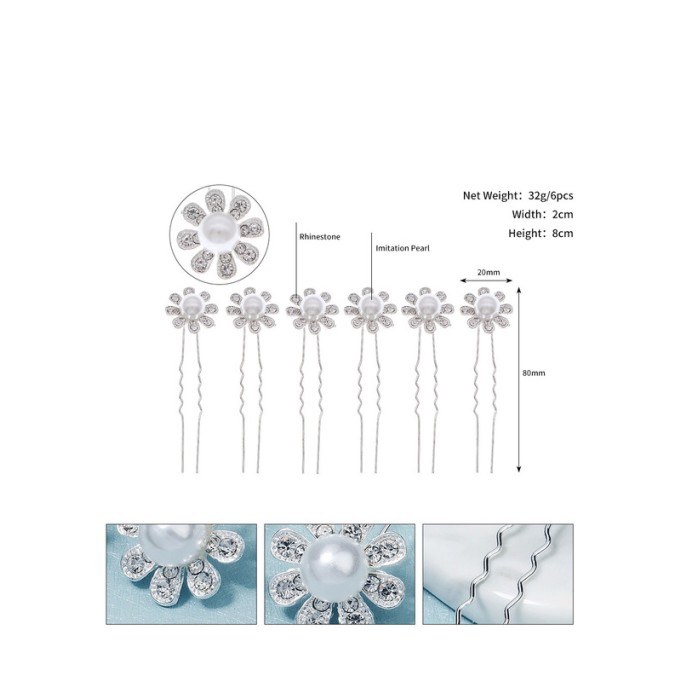 Flower Girl Alloy/Imitation Pearls Fenduchs With Crystal/Faux Pearl (Set of 6)