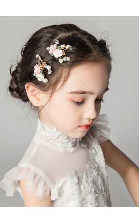 Flower Girl Polyester/Alloy/Imitation Pearls/Artificial Flower Fenduchs With Flower/Sequin/Pearl (Set of 3 pieces)