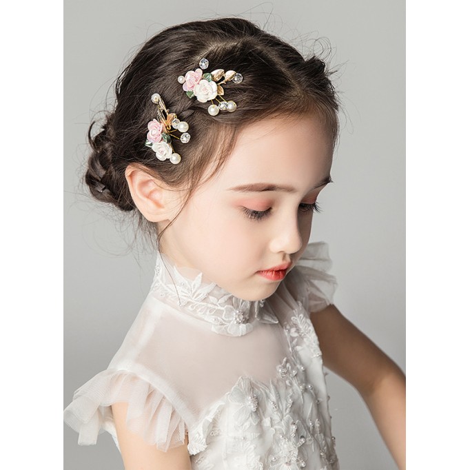Flower Girl Polyester/Alloy/Imitation Pearls/Artificial Flower Fenduchs With Flower/Sequin/Pearl (Set of 3 pieces)