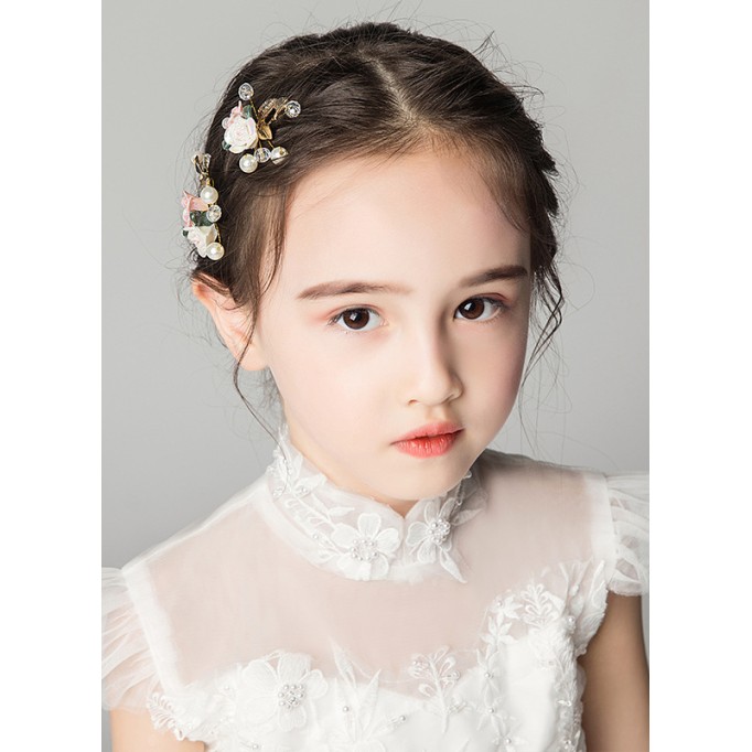 Flower Girl Polyester/Alloy/Imitation Pearls/Artificial Flower Fenduchs With Flower/Sequin/Pearl (Set of 3 pieces)