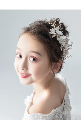 Flower Girl Polyester/Alloy/Imitation Pearls/Chiffon Fenduchs With Lace/Sequin/Faux Pearl (Sold in a single piece)
