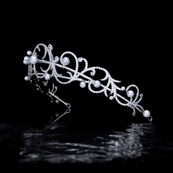 Headpiece/Crowns & Fenduchs Exquisite With Rhinestone/Pearl