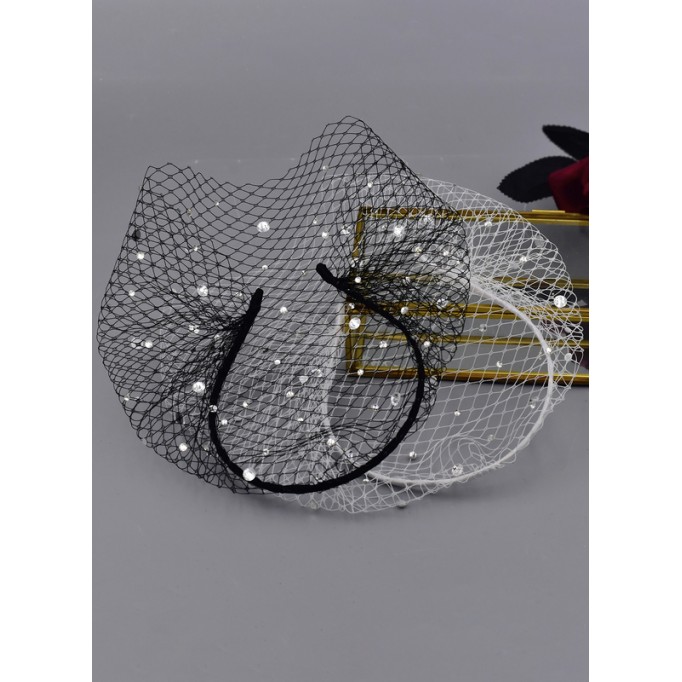One-tier Birdcage Veils With Rhinestones