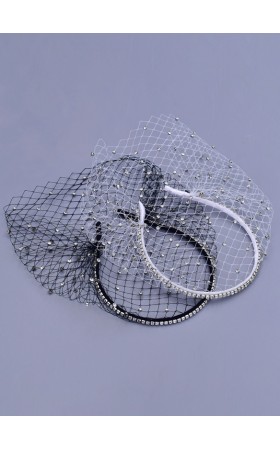 One-tier Birdcage Veils With Rhinestones