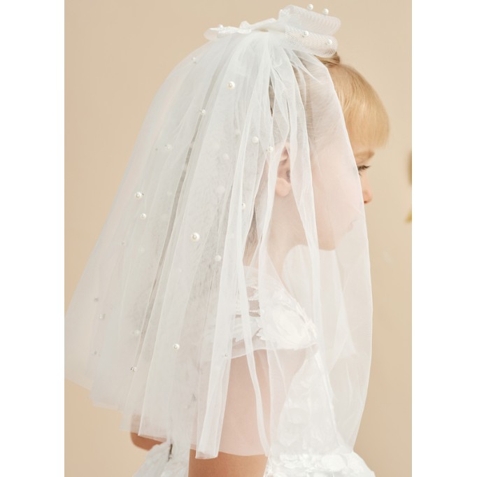 Flower Girl Tulle/Imitation Pearls/Lace Veils With Imitation Pearls/Applique