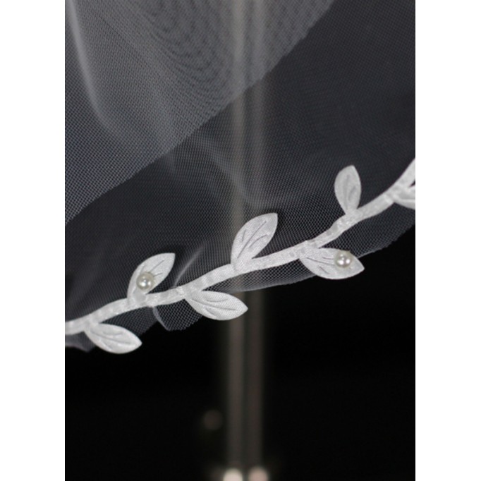 Two-tier Lace Applique Edge Shoulder Veils With Lace