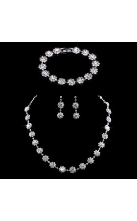 Ladies' Beautiful/Attractive Alloy With Round Rhinestone Jewelry Sets