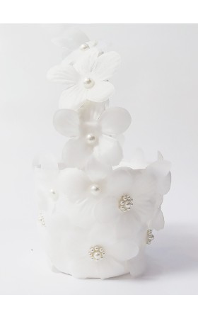 Flower Girl Polyester/Plastic Flower Basket With Applique/Beading
