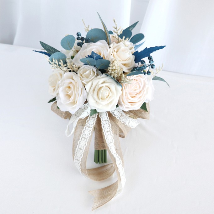 Round Silk Flower Bridesmaid Bouquets -