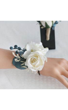Free-Form Silk Flower Wrist Corsage -