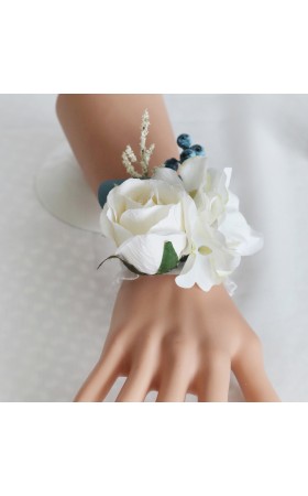 Free-Form Silk Flower Wrist Corsage -