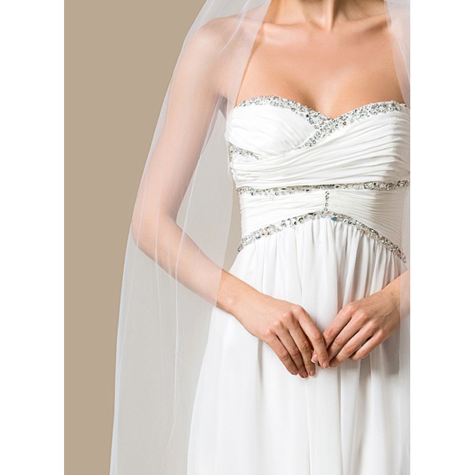 One-tier Cut Edge Waltz Bridal Veils